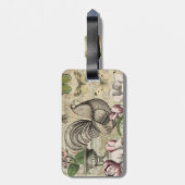 Rooster Tuin Bloem Vlinder Kunst Bagagelabel (Achterkant verticaal)