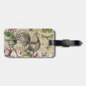 Rooster Tuin Bloem Vlinder Kunst Bagagelabel (Achterkant horizontaal)