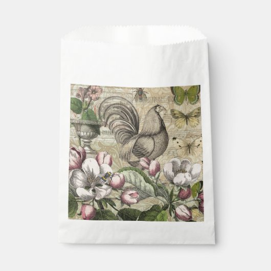 Rooster Tuin Bloem Vlinder Kunst Bedankzakje (Voorkant)