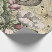 Rooster Tuin Bloem Vlinder Kunst Cadeaupapier (Hoek)