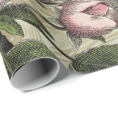 Rooster Tuin Bloem Vlinder Kunst Cadeaupapier (Rol Hoek)