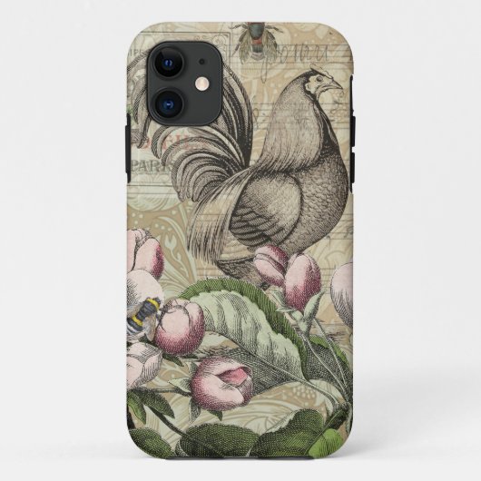 Rooster Tuin Bloem Vlinder Kunst Case-Mate iPhone Case (Achterkant)