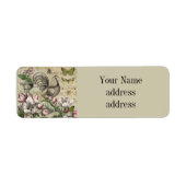 Rooster Tuin Bloem Vlinder Kunst Etiket (Voorkant)