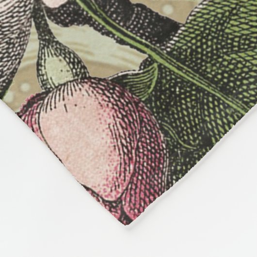 Rooster Tuin Bloem Vlinder Kunst Fleece Deken (Hoek)