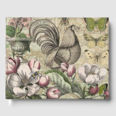 Rooster Tuin Bloem Vlinder Kunst Gastenboek (Voorkant)