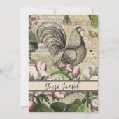 Rooster Tuin Bloem Vlinder Kunst Kaart (Voorkant)