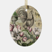 Rooster Tuin Bloem Vlinder Kunst Keramisch Ornament (Rechts)