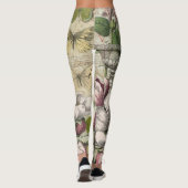 Rooster Tuin Bloem Vlinder Kunst Leggings (Achterkant)