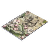 Rooster Tuin Bloem Vlinder Kunst Notitieboek (Linkerzijde)