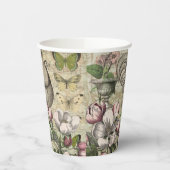 Rooster Tuin Bloem Vlinder Kunst Papieren Bekers (Links)