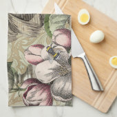 Rooster Tuin Bloem Vlinder Kunst Theedoek (Quarter Fold)