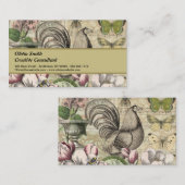 Rooster Tuin Bloem Vlinder Kunst Visitekaartje (Voorkant / Achterkant)