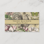 Rooster Tuin Bloem Vlinder Kunst Visitekaartje (Voorkant)