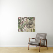 Rooster Tuin Bloem Vlinder Kunst Wandkleed (In Situ (horizontaal))