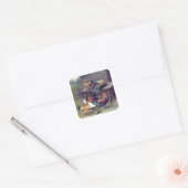 Rooster Turnip Basket Hens Vierkante Sticker (Envelop)