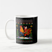 Rooster Ugly Xmas Gift Santa Riding Rooster Christ Koffiemok (Links)