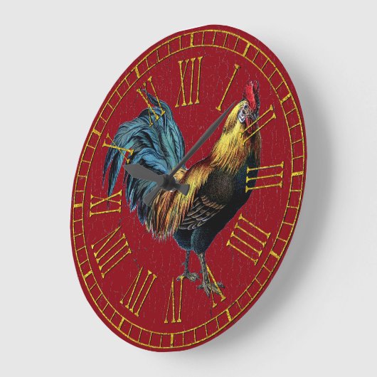  rooster uw kleurenverf grote klok (Hoek)