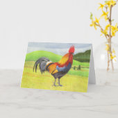 Rooster-Vaderdag Kaart (Gele Bloem)
