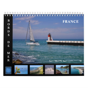 Rooster van 12 maanden van de Franse kusten Kalender