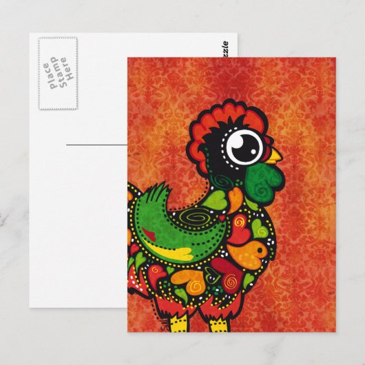 Rooster van Barcelona -  achtergrond Briefkaart (Voorkant / Achterkant)