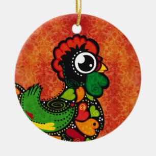 Rooster van Barcelona -  achtergrond Keramisch Ornament