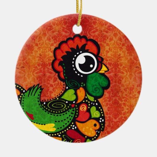 Rooster van Barcelona - achtergrond Keramisch Ornament (Voorkant)
