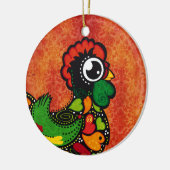 Rooster van Barcelona - achtergrond Keramisch Ornament (Links)
