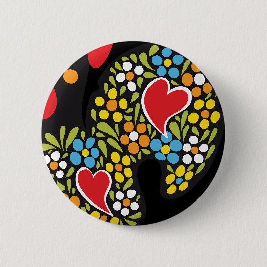 Rooster van Barcelona close-up Ronde Button 5,7 Cm (Voorkant)