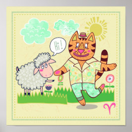 Rooster van de galerij van de dierentuin poster