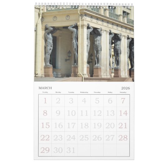 Rooster van de muur van Sint-Petersburg Kalender (Mar 2026)