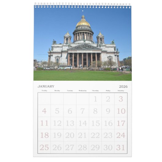 Rooster van de muur van Sint-Petersburg Kalender (Jan 2026)