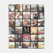 Rooster van de rendy douanefoto met monogram fleece deken (Voorkant)