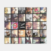 Rooster van de rendy douanefoto met monogram fleece deken (Voorkant (Horizontaal))