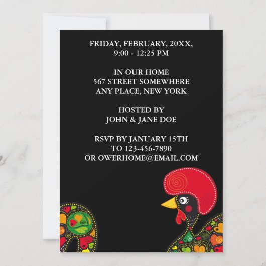 Rooster van de uitnodiging van Barcelos Nr 02 (Achterkant)