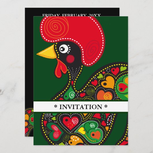 Rooster van de uitnodiging van Barcelos Nr 02 (Voorkant / Achterkant)