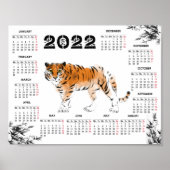 Rooster van de waterverf van de tijger 2022 poster (Voorkant)