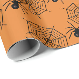 Rooster van gesmolten spin- en webhalloween cadeaupapier