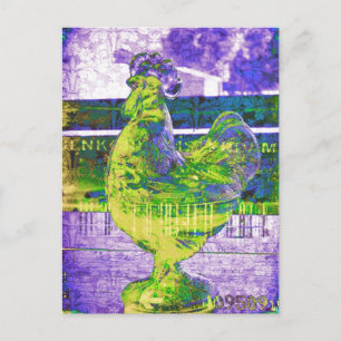 rooster van glas 2 briefkaart
