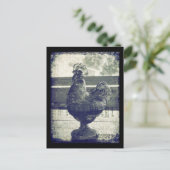 rooster van glas briefkaart (Staand voorkant)