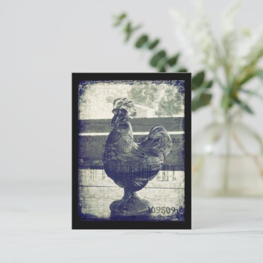  rooster van glas briefkaart (Staand voorkant)