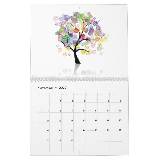 Rooster van kunstbomen kalender (Nov 2027)