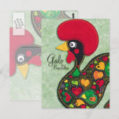 Rooster van Portugal - Galo de Barcelos Briefkaart (Voorkant / Achterkant)