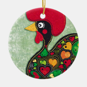 Rooster van Portugal Keramisch Ornament