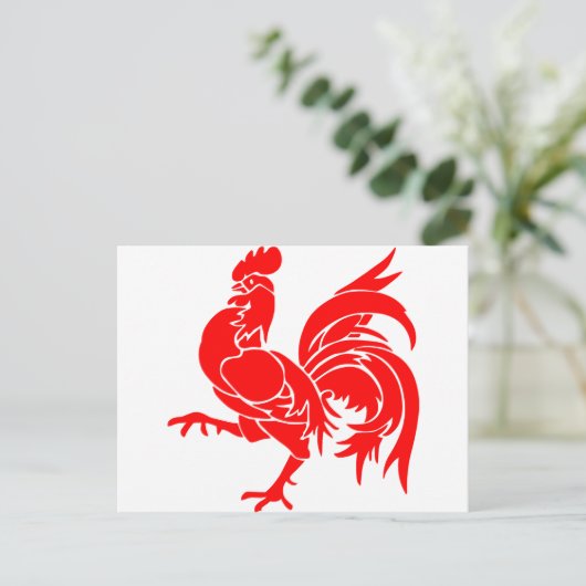 Rooster van Wallonië. Briefkaart (Staand voorkant)