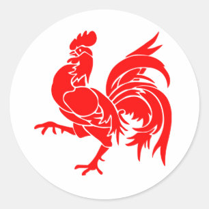 Rooster van Wallonië. Ronde Sticker