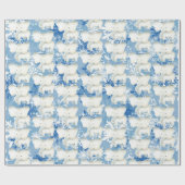 Rooster van witte olifant met kerstfeest cadeaupapier (Vlak)