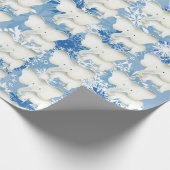 Rooster van witte olifant met kerstfeest cadeaupapier (Hoek)