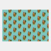 Rooster-verpakkingspapierset, 3 stijlen, inpakpapier vel (Voorkant 3)