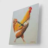 Rooster Vierkante Klok (Hoek)
