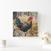 Rooster Vierkante Klok (Huis)